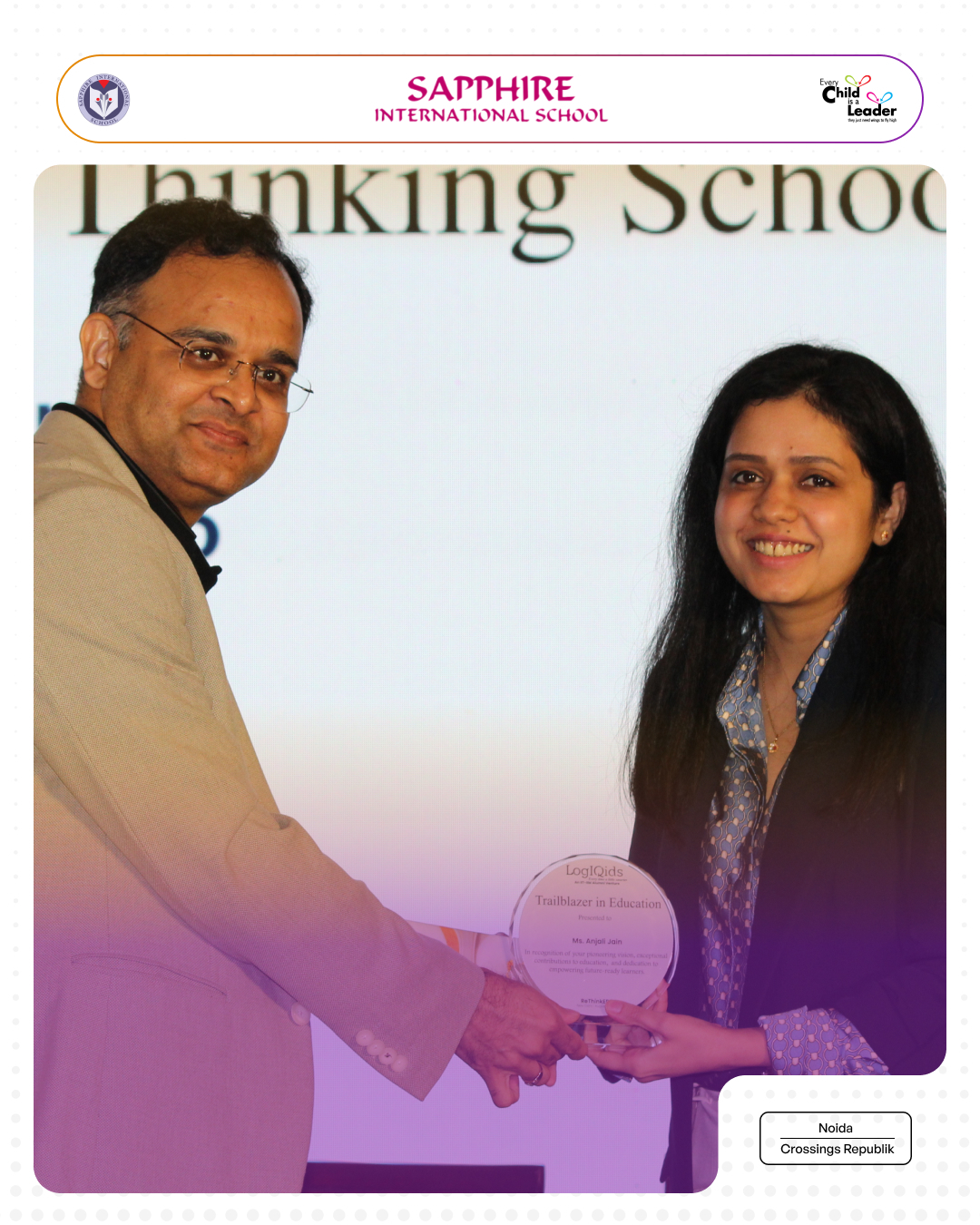 Architects of Future Ready Learners Award by LogIQids at ReThinkED 2025, New Delhi
