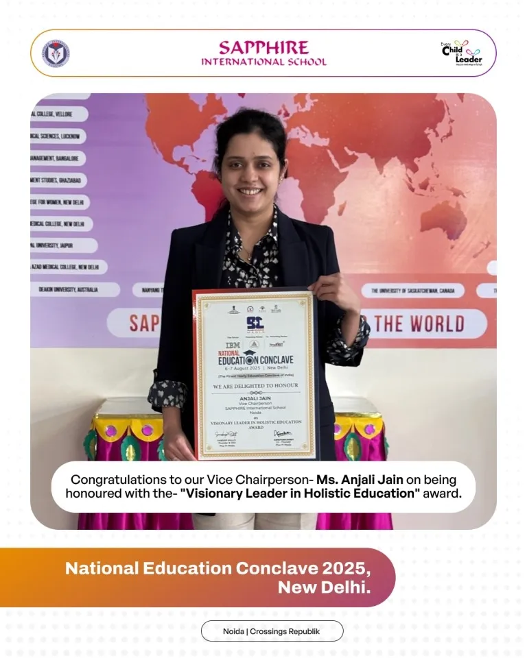 Visionary Leader in Holistic Education Award at the National Education Conclave 2025, New Delhi