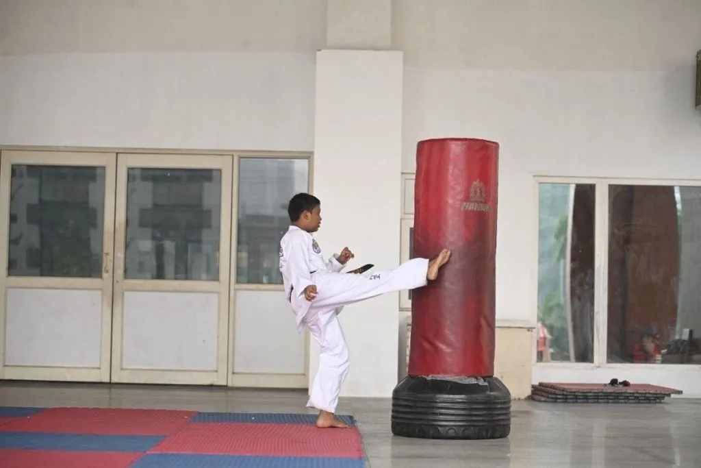 taekwondo practise for physical well-being, Noida